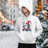 Christmas Gnome with Candy and Gift Box パーカ