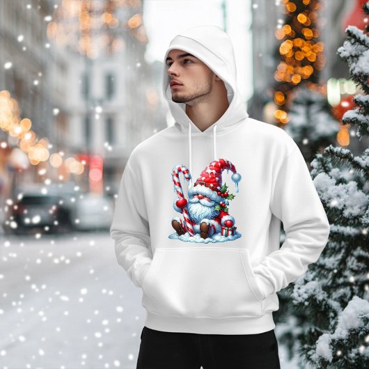 Christmas Gnome with Candy and Gift Box パーカ