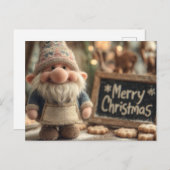 Christmas Gnome with Cookies and Merry Christmas ポストカード (正面/裏面)