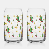 Christmas Gnome with Green Stockings & Gold Stars ガラス缶 (正面)