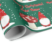 Christmas gnome with red mushroom custom Holiday ラッピングペーパー (ロールコーナー)