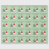 Christmas gnome with tree personalized Holiday ラッピングペーパー (フラット)
