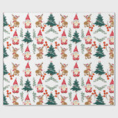 Christmas gnome wrapping paper Scandinavian ラッピングペーパー (フラット)