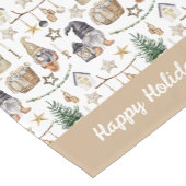 Christmas gnomes nordic farmhouse style beige ショートテーブルランナー (コーナー)