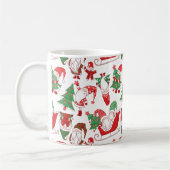 Christmas Gnomes & Sleighs All-Over Pattern コーヒーマグカップ (左)