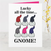 Christmas Gnomes Xmas Lucky カード (黄色い花)