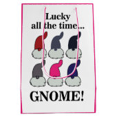 Christmas Gnomes Xmas Lucky ミディアムペーパーバッグ (裏面)