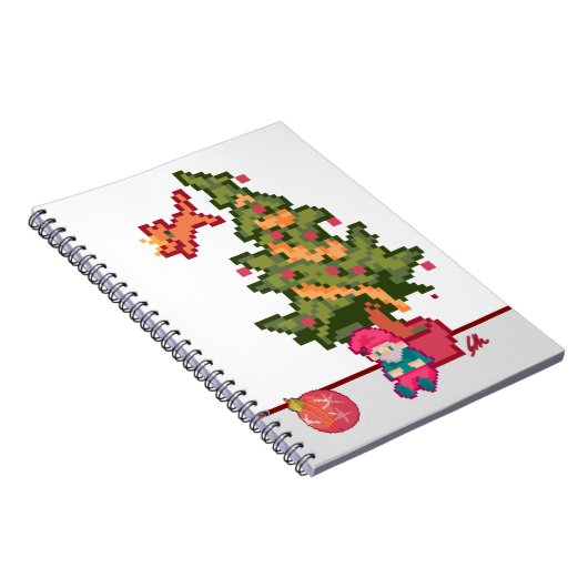 Christmas gnoom tree Pixelart, Pixel Art  ノートブック (右側)