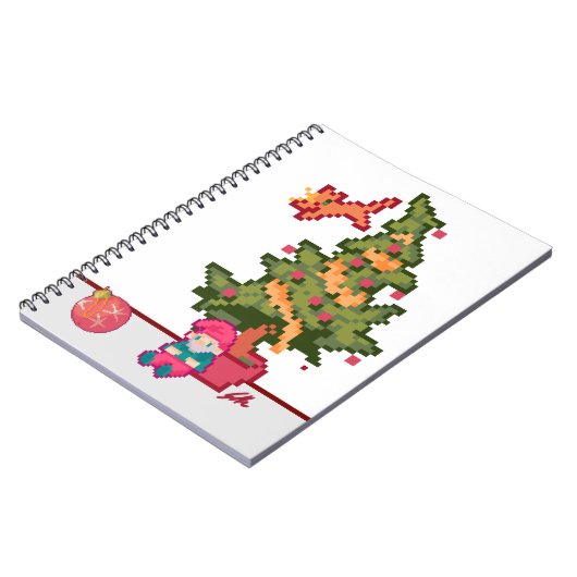 Christmas gnoom tree Pixelart, Pixel Art  ノートブック (左側)