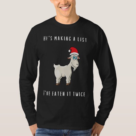 Christmas Goat Mom Dad Jokes Tシャツ (正面)