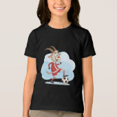 Christmas Goat Playing Soccer トライブレンドＴシャツ (正面)