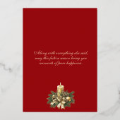 Christmas Gold and Red Word Art Gold 箔シーズンカード (裏面)