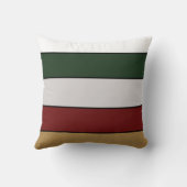 Christmas Gold Green Red Silver And White Stripes  クッション (裏面)