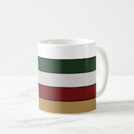 Christmas Gold Green Red Silver And White Stripes  コーヒーマグカップ