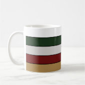 Christmas Gold Green Red Silver And White Stripes  コーヒーマグカップ (左)
