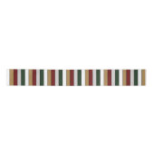 Christmas Gold Green Red Silver And White Stripes  サテンリボン (正面)