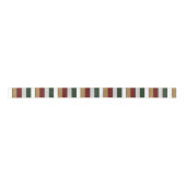 Christmas Gold Green Red Silver And White Stripes  サテンリボン (正面)