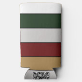Christmas Gold Green Red Silver And White Stripes スリム缶クーラー (裏面)