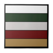 Christmas Gold Green Red Silver And White Stripes  タイル (正面)