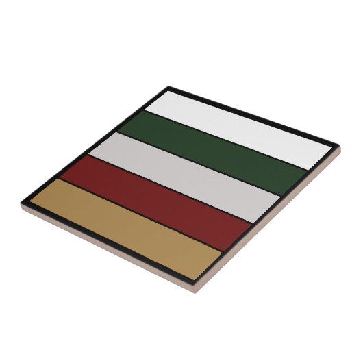 Christmas Gold Green Red Silver And White Stripes  タイル (側面)