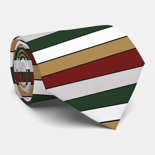 Christmas Gold Green Red Silver And White Stripes  ネクタイ (ロール)