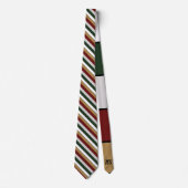 Christmas Gold Green Red Silver And White Stripes  ネクタイ (正面)