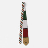 Christmas Gold Green Red Silver And White Stripes  ネクタイ (裏面)