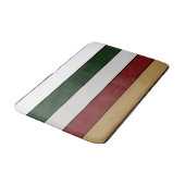 Christmas Gold Green Red Silver And White Stripes  バスマット (アングル)