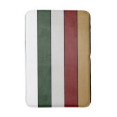 Christmas Gold Green Red Silver And White Stripes  バスマット (正面縦)