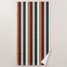 Christmas Gold Green Red Silver And White Stripes 