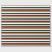 Christmas Gold Green Red Silver And White Stripes  ラッピングペーパー (フラット)