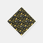 Christmas Gold Santa Snowman Stocking Gift Pattern スタンダードカクテルナプキン (角)