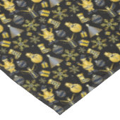 Christmas Gold Santa Snowman Stocking Pattern テーブルクロス (アングル)