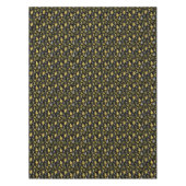 Christmas Gold Santa Snowman Stocking Pattern テーブルクロス (正面)