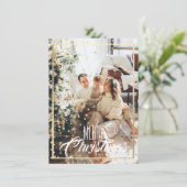 Christmas gold star confetti photo holiday card カード (スタンド正面)