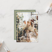 Christmas gold star confetti photo holiday card カード (正面/裏面インサイチュ)