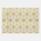 Christmas Gold Wrapping Paper Flat Sheet Set of 3 ラッピングペーパーシート (正面3)