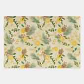 Christmas Gold Wrapping Paper Flat Sheet Set of 3 ラッピングペーパーシート (正面2)