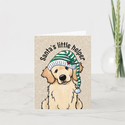 Christmas Golden Retriever カード (正面)