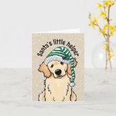 Christmas Golden Retriever カード (黄色い花)
