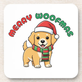 Christmas Golden Retriever Coaster: Merry Woofmas コースター