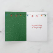 Christmas Golden Retriever In Snowflakes シーズンカード (内部)