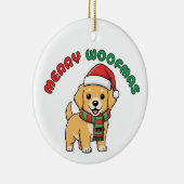Christmas Golden Retriever Ornament: Merry Woofmas セラミックオーナメント (右)