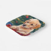 Christmas Golden Retriever Puppy Present Holiday ペーパープレート (傾斜あり)