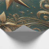 christmas golden star  ラッピングペーパー (角)