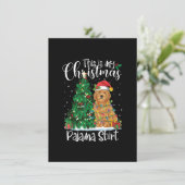 Christmas Goldendoodle Reindeer Funny Pajama Dog L 招待状 (スタンド正面)