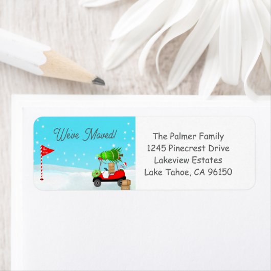 Christmas Golf Cart With Moving Boxes Golf ラベル (インサイチュ)
