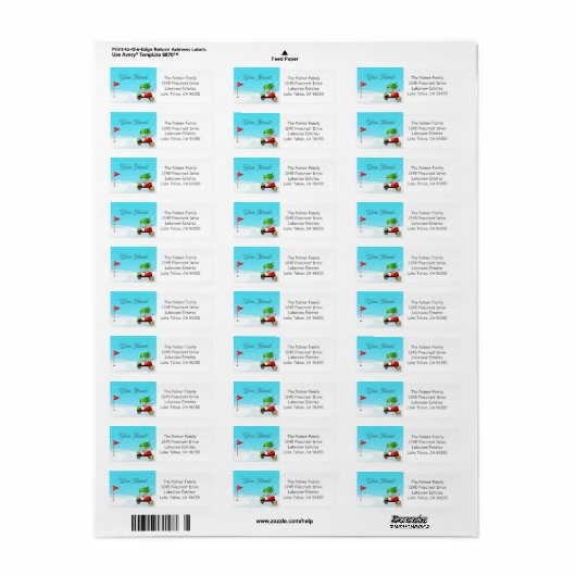 Christmas Golf Cart With Moving Boxes Golf  ラベル (フルシート)