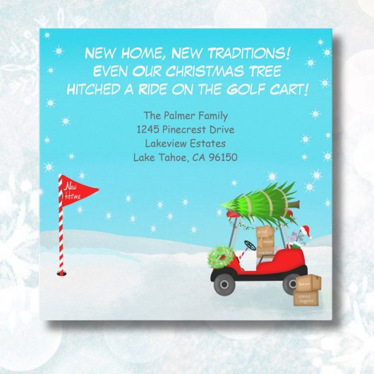 Christmas Golf Cart With Moving Boxes Golf  案内状