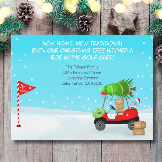 Christmas Golf Cart With Moving Boxes Golf  案内状